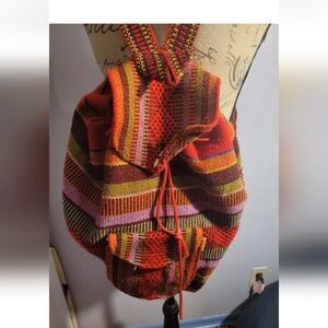 Pinzon Back Pack Red And Other Colors Striped Made In Mexico